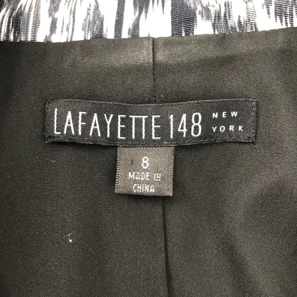 Lafayette 148 New York Black & White Cropped Blazer - Picture 8 of 10